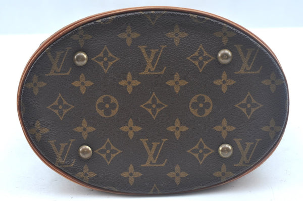Authentic Louis Vuitton Monogram Bucket PM Shoulder Tote Bag M42238 Junk 9113H