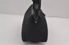 Authentic Salvatore Ferragamo Gancini Canvas Leather Shoulder Bag Black 9113J