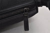 Authentic Salvatore Ferragamo Gancini Canvas Leather Shoulder Bag Black 9113J