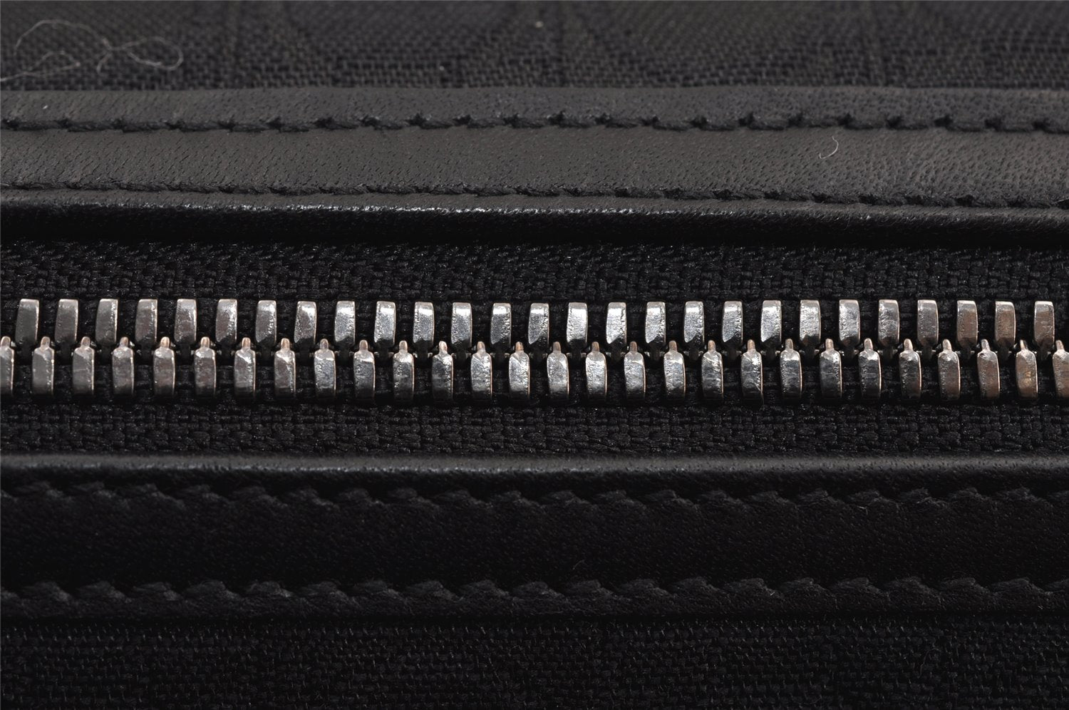 Authentic Salvatore Ferragamo Gancini Canvas Leather Shoulder Bag Black 9113J