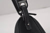 Authentic Salvatore Ferragamo Gancini Canvas Leather Shoulder Bag Black 9113J