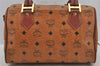 Authentic MCM Visetos Leather Vintage 2Way Shoulder Hand Bag Purse Brown 9114I