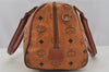 Authentic MCM Visetos Leather Vintage 2Way Shoulder Hand Bag Purse Brown 9114I