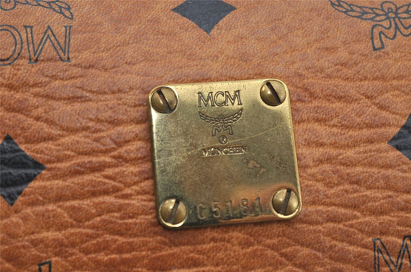 Authentic MCM Visetos Leather Vintage 2Way Shoulder Hand Bag Purse Brown 9114I