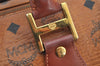 Authentic MCM Visetos Leather Vintage 2Way Shoulder Hand Bag Purse Brown 9114I