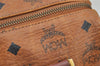 Authentic MCM Visetos Leather Vintage 2Way Shoulder Hand Bag Purse Brown 9114I