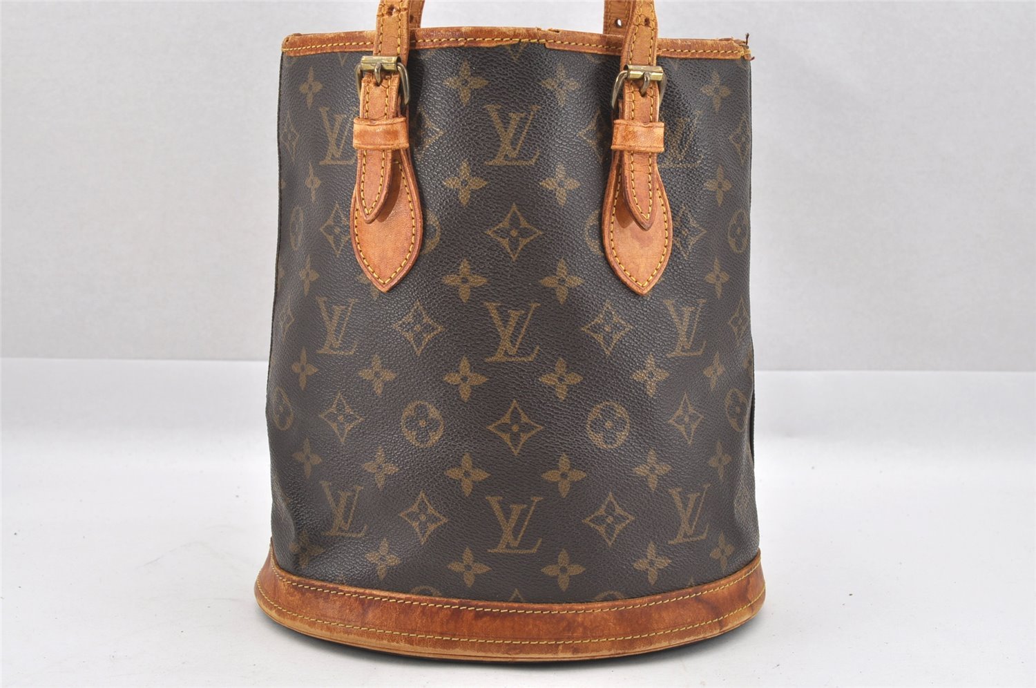 Authentic Louis Vuitton Monogram Bucket PM Shoulder Bag Old Model Junk 9115I