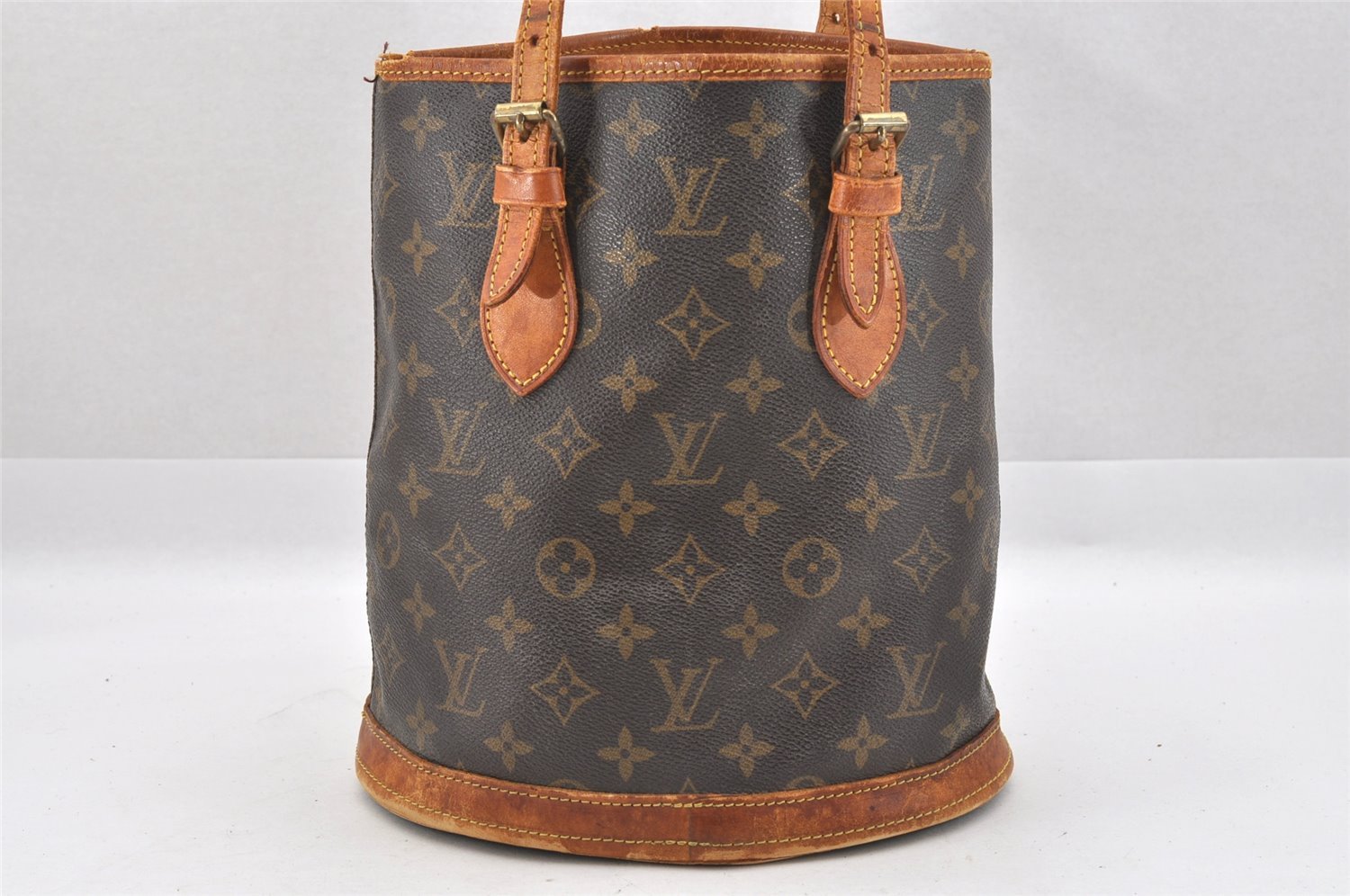 Authentic Louis Vuitton Monogram Bucket PM Shoulder Bag Old Model Junk 9115I
