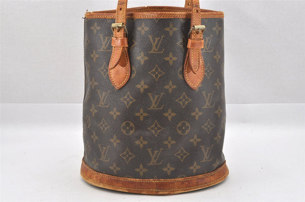 Authentic Louis Vuitton Monogram Bucket PM Shoulder Bag Old Model Junk 9115I