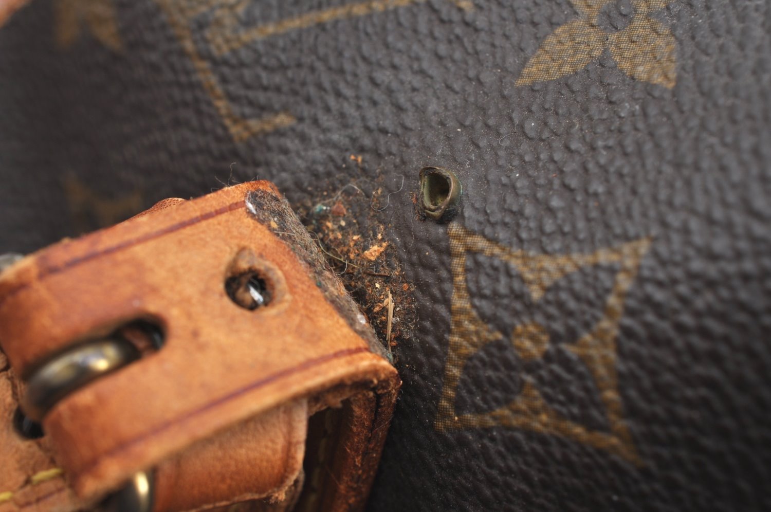 Authentic Louis Vuitton Monogram Bucket PM Shoulder Bag Old Model Junk 9115I