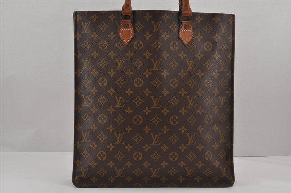 Authentic Louis Vuitton Monogram Sac Plat Hand Tote Bag Old Model LV 9115J