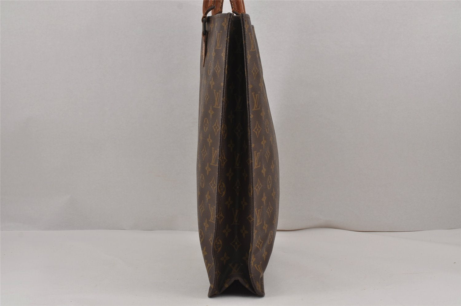 Authentic Louis Vuitton Monogram Sac Plat Hand Tote Bag Old Model LV 9115J