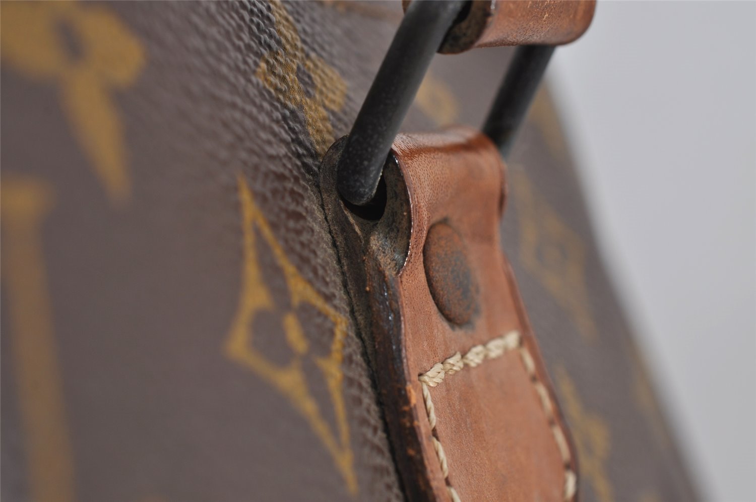 Authentic Louis Vuitton Monogram Sac Plat Hand Tote Bag Old Model LV 9115J