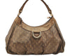 Authentic GUCCI GG Crystal Abbey Shoulder Hand Bag PVC Leather 189833 Gold 9116I