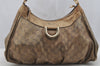 Authentic GUCCI GG Crystal Abbey Shoulder Hand Bag PVC Leather 189833 Gold 9116I