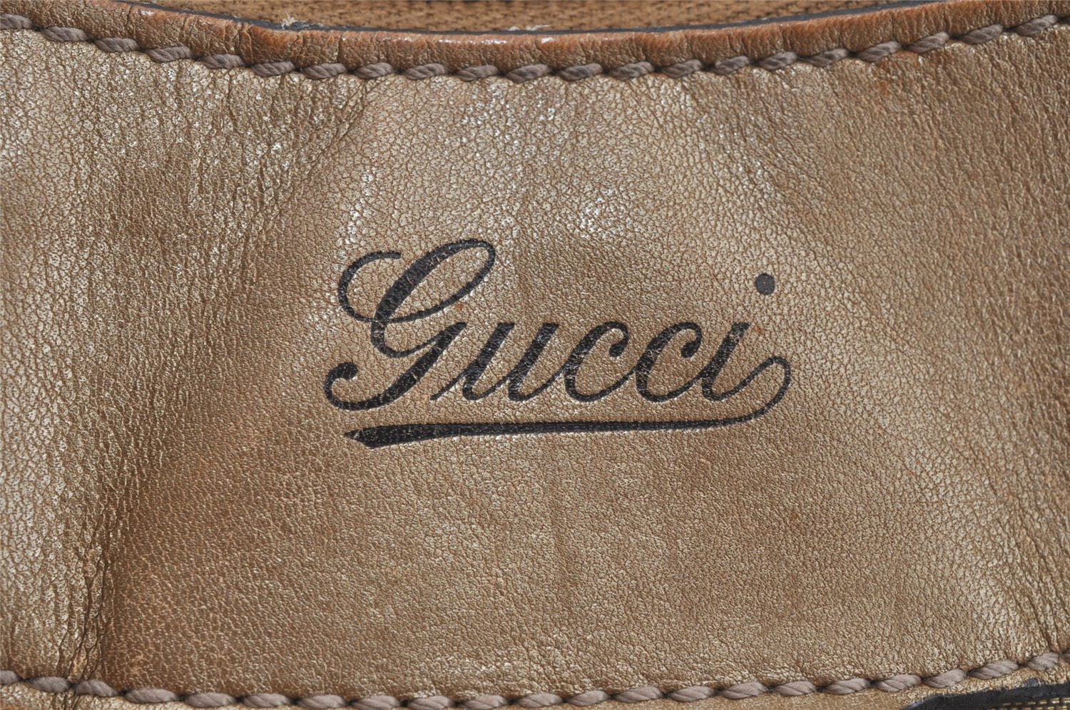 Authentic GUCCI GG Crystal Abbey Shoulder Hand Bag PVC Leather 189833 Gold 9116I