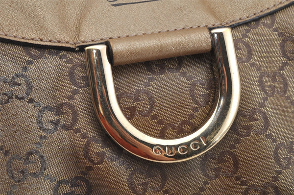 Authentic GUCCI GG Crystal Abbey Shoulder Hand Bag PVC Leather 189833 Gold 9116I