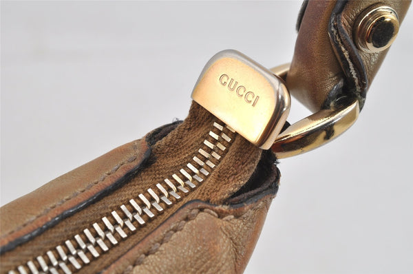 Authentic GUCCI GG Crystal Abbey Shoulder Hand Bag PVC Leather 189833 Gold 9116I