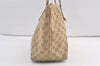 Authentic GUCCI New Britt Shoulder Tote Bag GG Canvas Leather 169946 Beige 9116J