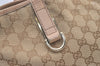 Authentic GUCCI New Britt Shoulder Tote Bag GG Canvas Leather 169946 Beige 9116J