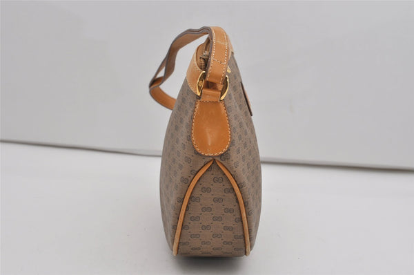 Authentic GUCCI Micro GG PVC Leather Shoulder Bag Purse Brown Junk 9117I