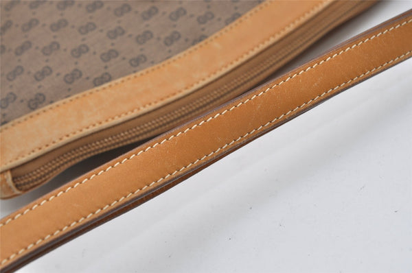 Authentic GUCCI Micro GG PVC Leather Shoulder Bag Purse Brown Junk 9117I