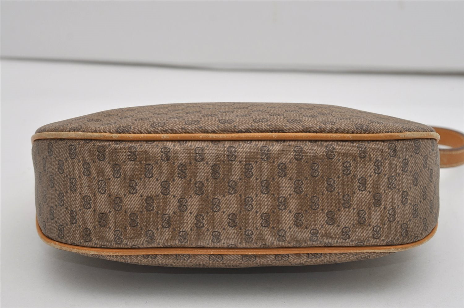 Authentic GUCCI Micro GG PVC Leather Shoulder Bag Purse Brown Junk 9117I