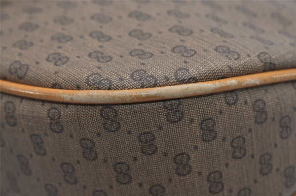 Authentic GUCCI Micro GG PVC Leather Shoulder Bag Purse Brown Junk 9117I