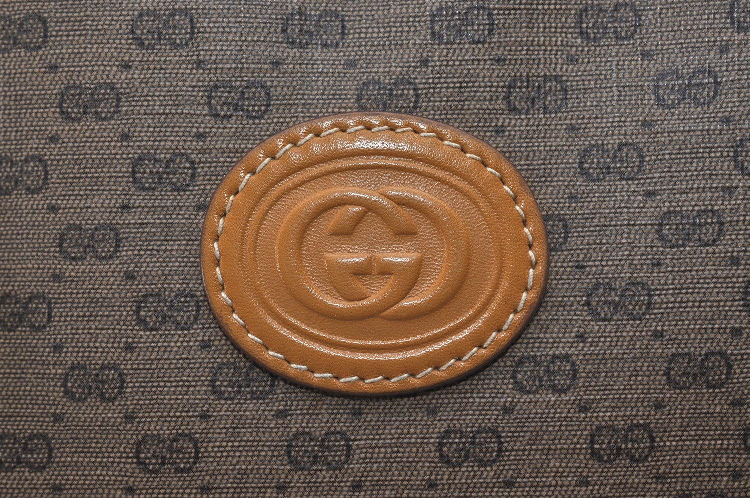 Authentic GUCCI Micro GG PVC Leather Shoulder Bag Purse Brown Junk 9117I