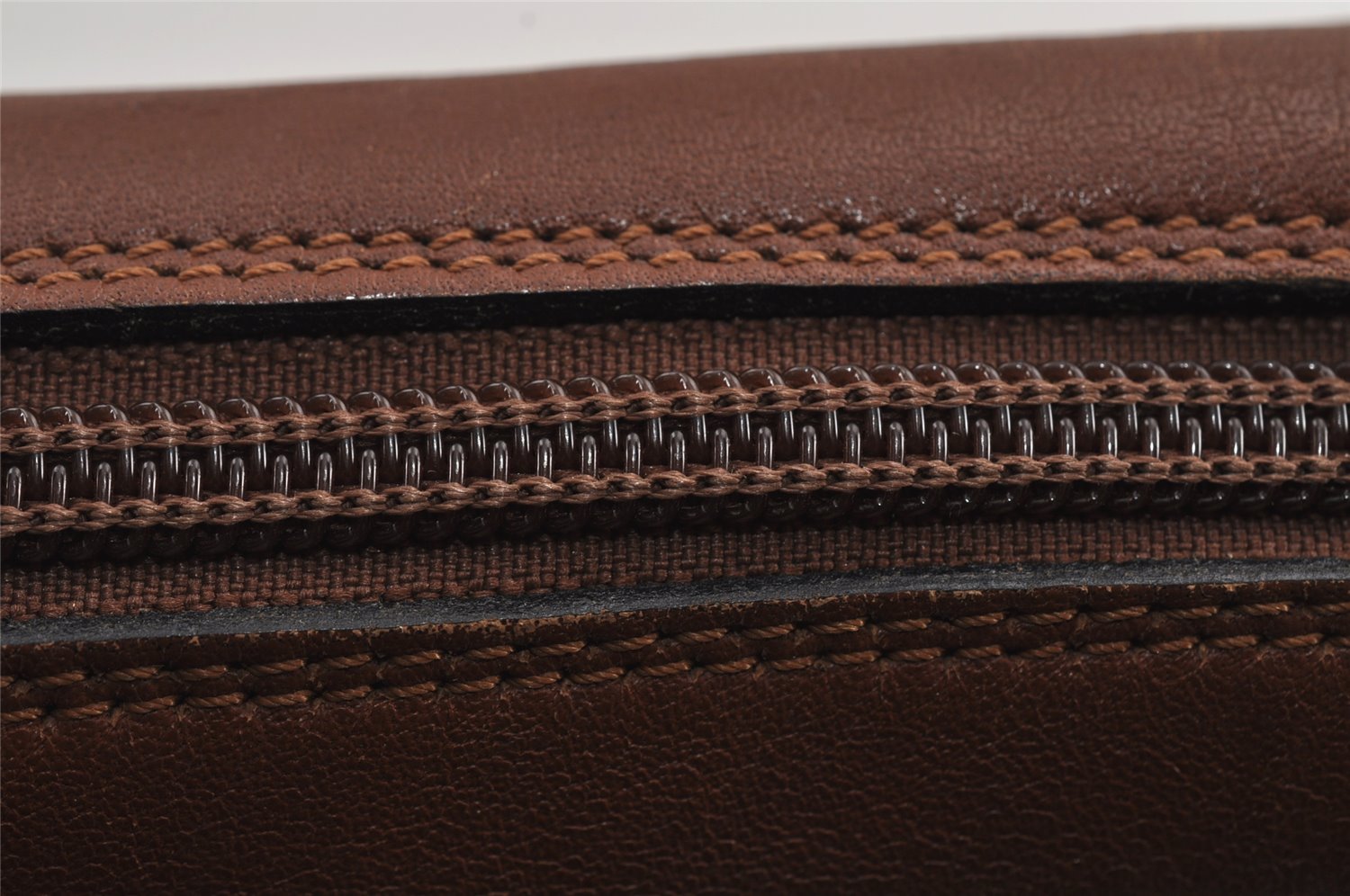 Authentic Burberrys Vintage Leather Clutch Hand Bag Purse Brown 9117J