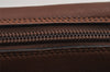 Authentic Burberrys Vintage Leather Clutch Hand Bag Purse Brown 9117J