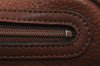 Authentic Burberrys Vintage Leather Clutch Hand Bag Purse Brown 9117J