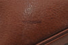 Authentic Burberrys Vintage Leather Clutch Hand Bag Purse Brown 9117J