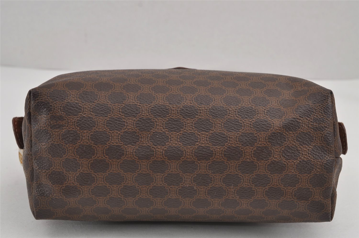 Authentic CELINE Macadam Blason Pattern Clutch Hand Bag PVC Leather Brown 9119J