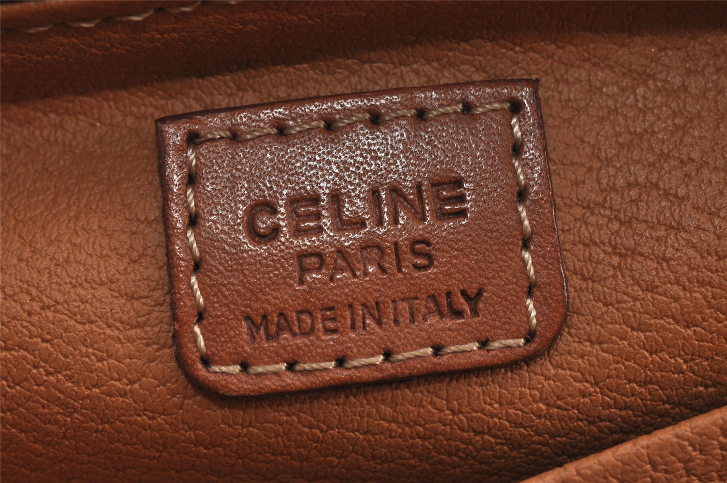 Authentic CELINE Macadam Blason Pattern Clutch Hand Bag PVC Leather Brown 9119J