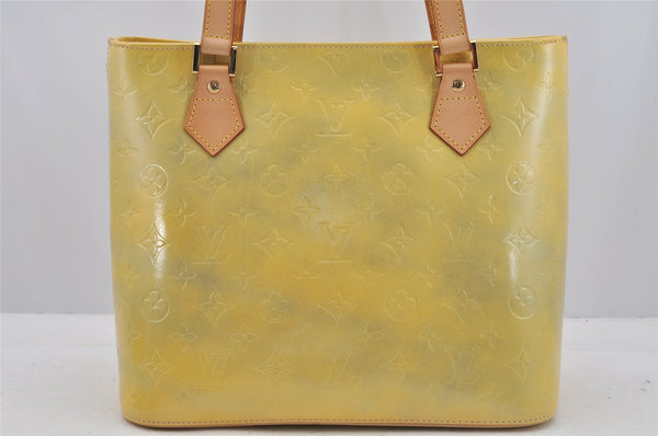 Authentic Louis Vuitton Vernis Houston Shoulder Hand Bag Yellow M91053 LV 9120I