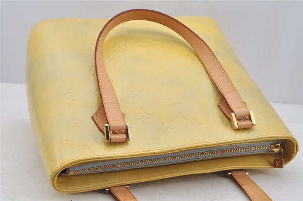 Authentic Louis Vuitton Vernis Houston Shoulder Hand Bag Yellow M91053 LV 9120I