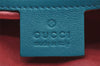 Authentic GUCCI GG Marmont Chain Shoulder Cross Bag Velour 443497 Blue 9121I