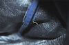 Authentic Christian Dior Trotter Hand Boston Bag Canvas Leather Blue 9122I