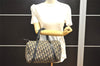 Authentic Christian Dior Trotter Hand Boston Bag Canvas Leather Blue 9122I