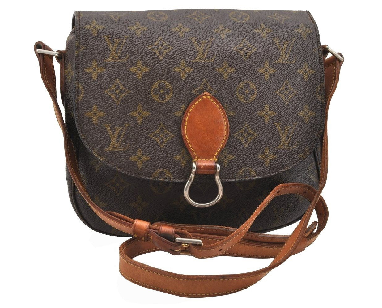 Auth Louis Vuitton Monogram Saint Cloud GM Shoulder Cross Bag Old Model LV 9123I