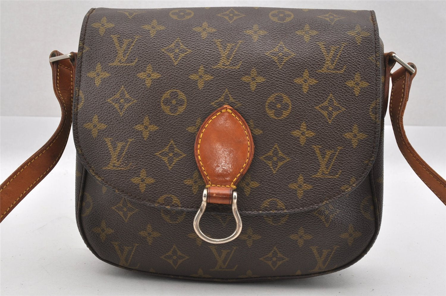 Auth Louis Vuitton Monogram Saint Cloud GM Shoulder Cross Bag Old Model LV 9123I