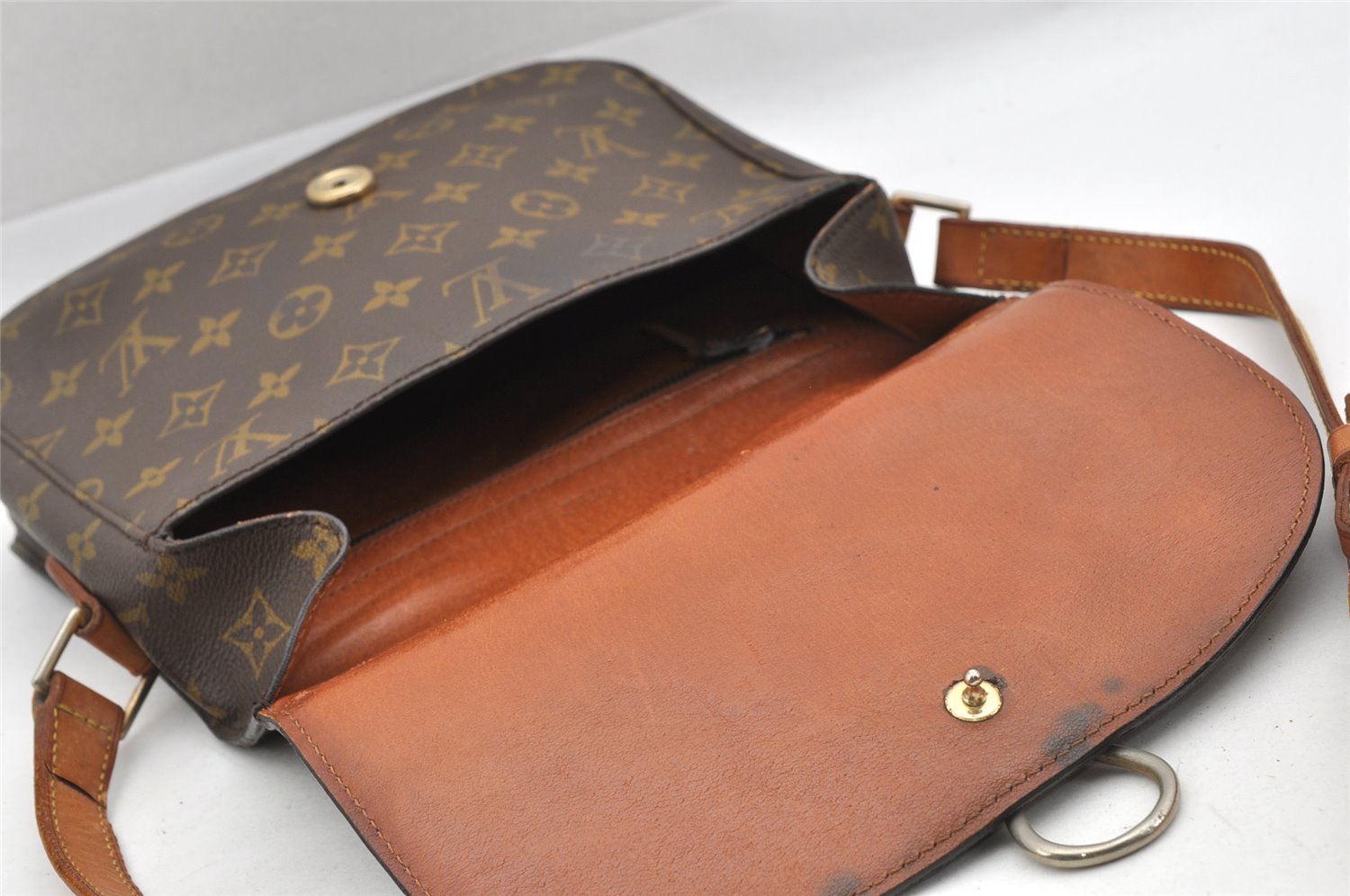 Auth Louis Vuitton Monogram Saint Cloud GM Shoulder Cross Bag Old Model LV 9123I