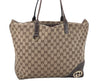 Authentic GUCCI New Britt Shoulder Tote Bag GG Canvas Leather 169945 Brown 9124I