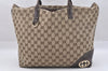 Authentic GUCCI New Britt Shoulder Tote Bag GG Canvas Leather 169945 Brown 9124I