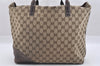 Authentic GUCCI New Britt Shoulder Tote Bag GG Canvas Leather 169945 Brown 9124I