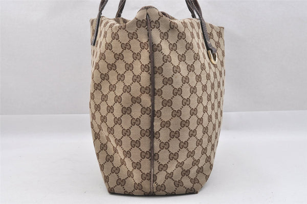 Authentic GUCCI New Britt Shoulder Tote Bag GG Canvas Leather 169945 Brown 9124I