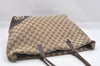 Authentic GUCCI New Britt Shoulder Tote Bag GG Canvas Leather 169945 Brown 9124I