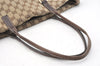Authentic GUCCI New Britt Shoulder Tote Bag GG Canvas Leather 169945 Brown 9124I