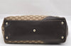 Authentic GUCCI New Britt Shoulder Tote Bag GG Canvas Leather 169945 Brown 9124I
